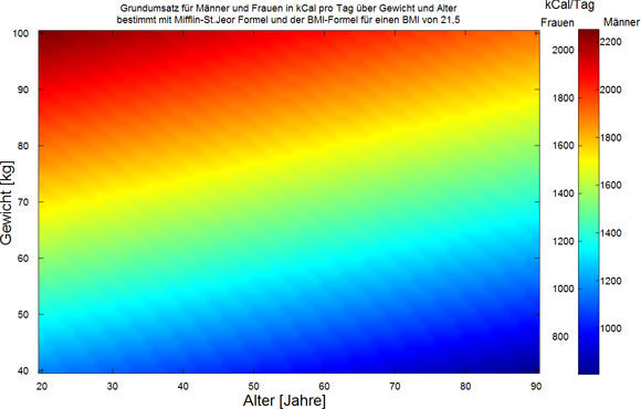 Grundumsatz nach der Mifflin-St.Jeor-Formel