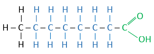 Caprylsäure Valenzstrichformel